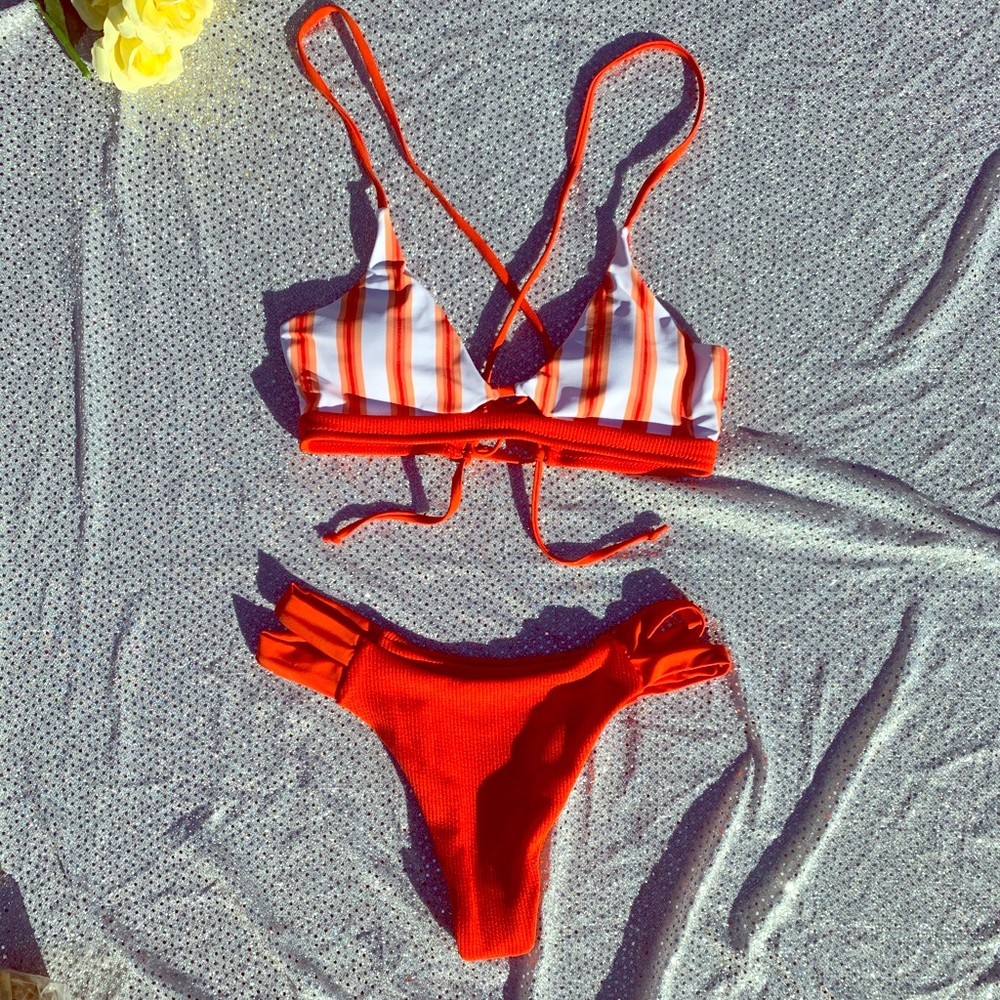 Striped Top Cheeky Bikini